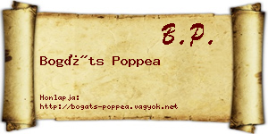 Bogáts Poppea névjegykártya